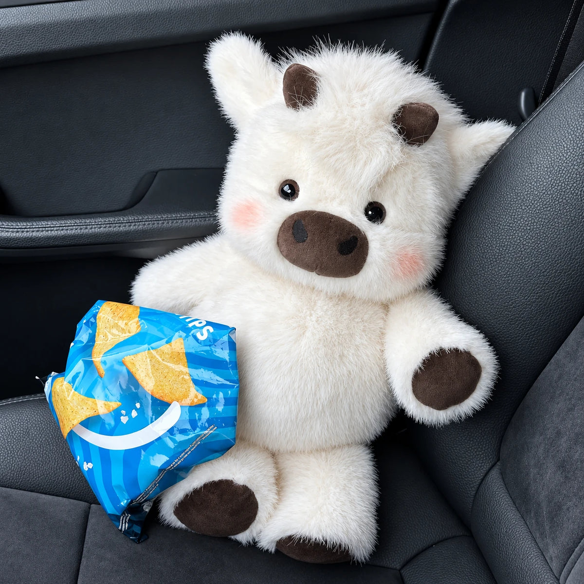 MooMellow Highland cow plushie in White
